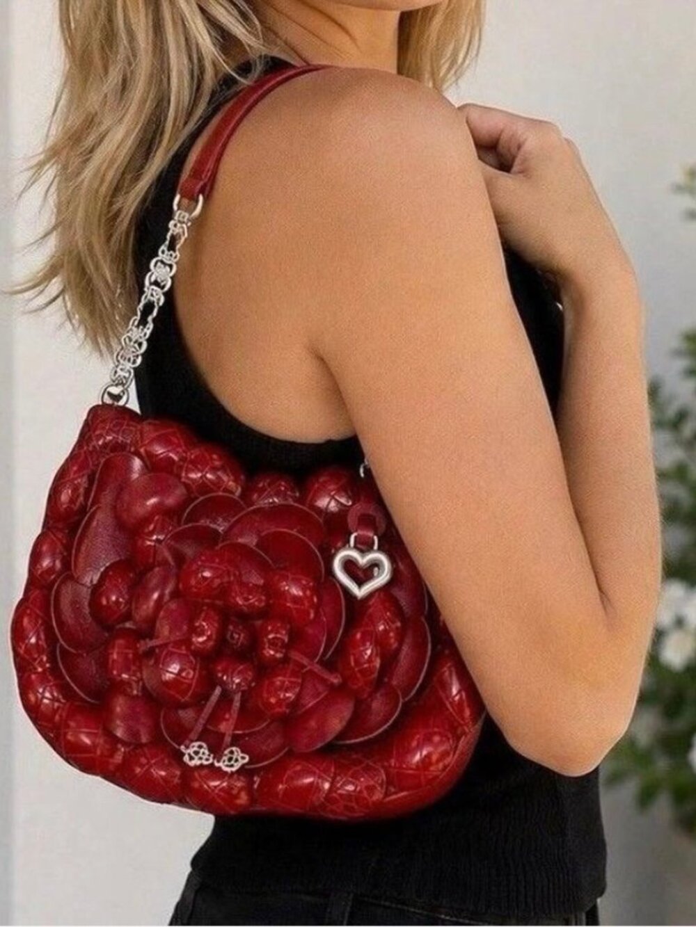 Brighton Rosalie Shoulder Bag Red Patent Leather